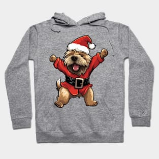 Cartoon Christmas Briard Dog Dancing Hoodie